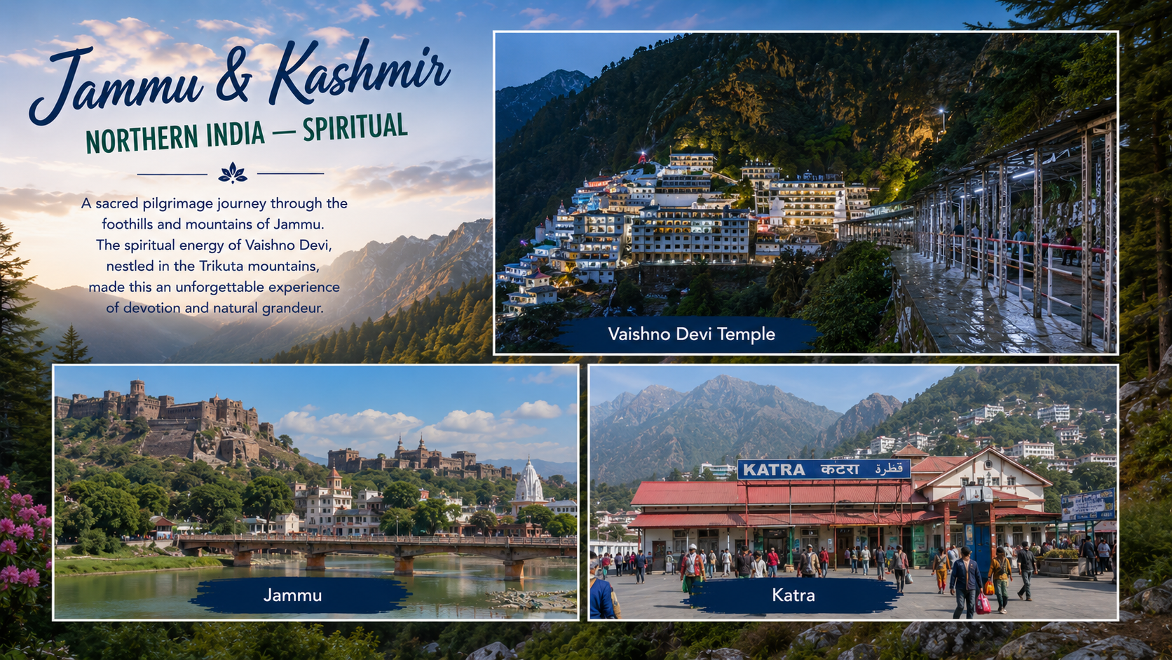 Mountain pilgrimage landscape in Jammu and Kashmir